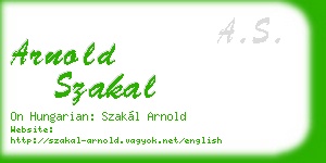arnold szakal business card