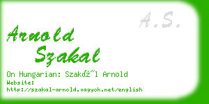 arnold szakal business card